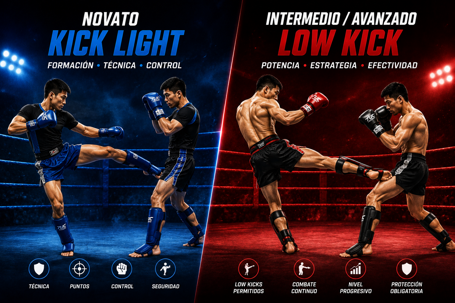 7UC Kick Amateur - Novato Kick Light e Intermedio Avanzado Low Kick